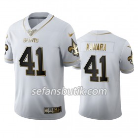 New Orleans Saints Tröjor Alvin Kamara 41 Nike Vit Golden Edition 100th - Herr